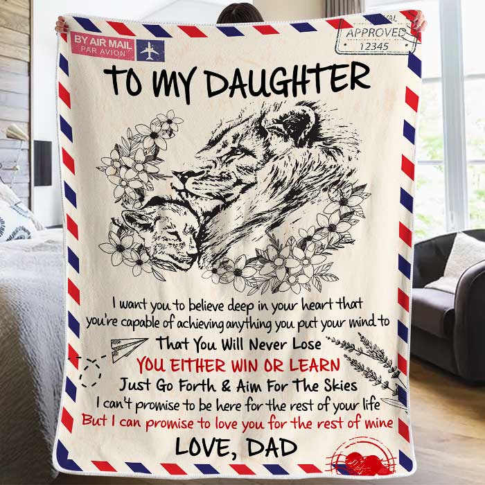 Heartfelt Dad to Daughter Appreciation Blanket, Meaningful Family Gift for Daughter