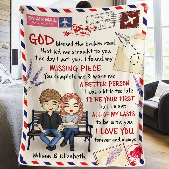Personalized Couples Blanket, You Complete Me and Make Me a Better Person Romantic Gift