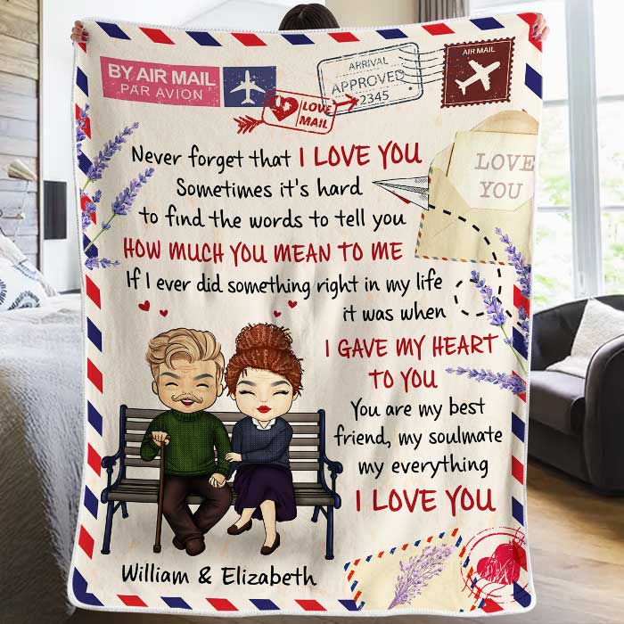 Personalized I Gave My Heart To You Couples Blanket, Romantic Gift for Anniversary or Wedding