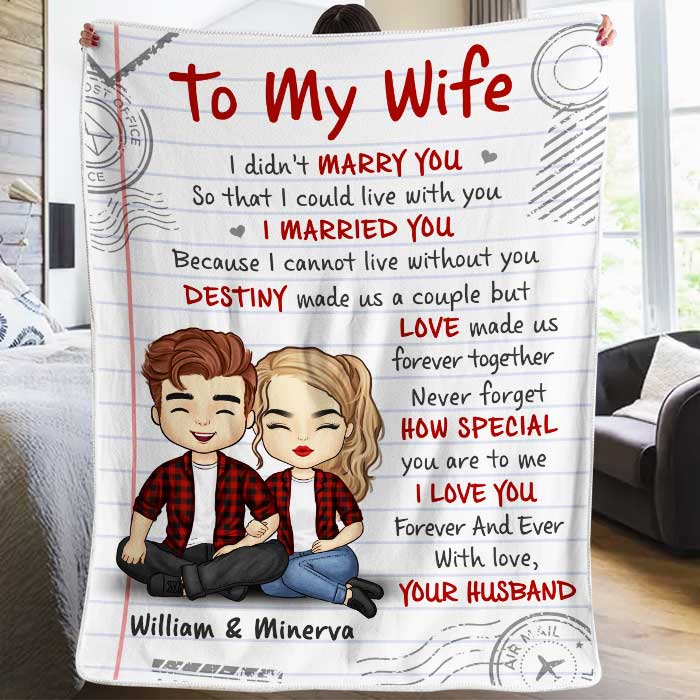 Destiny Made Us a Couple Personalized Blanket, Romantic Gift for Couples, Anniversary or Wedding Keepsake