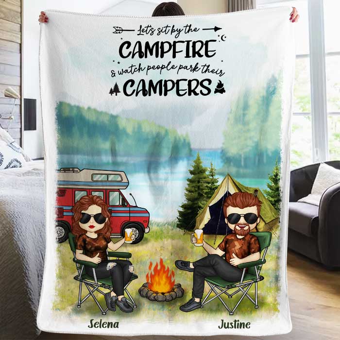 Personalized Camping Couple Blanket for Husband and Wife, The Best Memories Gift