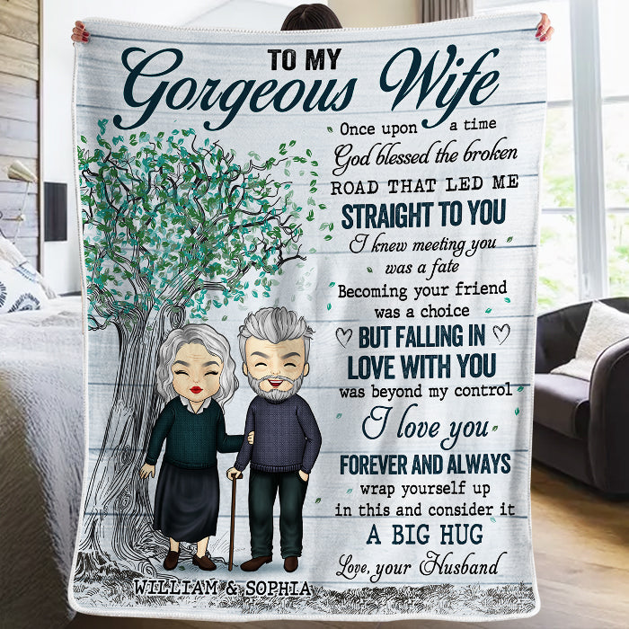 To My Gorgeous Wife I Love You Forever and Always Personalized Blanket Gift for Couples