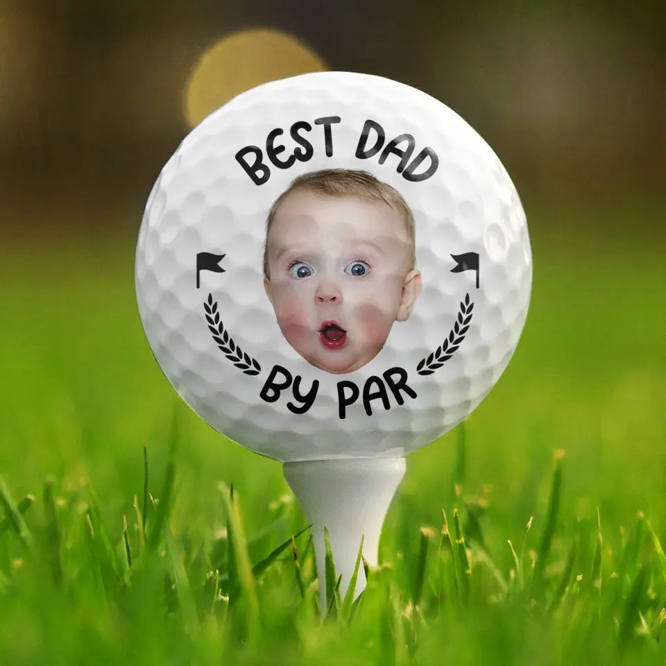 Custom Photo Let’s Play Golf Personalized Golf Ball Gift for Dad, Pet Owners and Pet Lovers