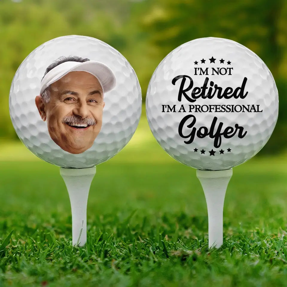 Personalized Custom Photo Golf Ball, I'm A Full-Time Golfer Retirement Gift for Coworkers