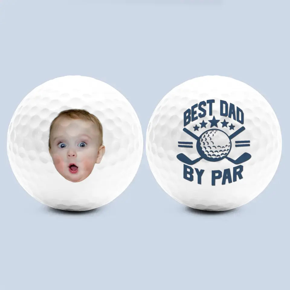 Personalized Best Dad Golf Ball with Custom Photo – Family Gift for Dad, Pet Owners and Golf Lovers