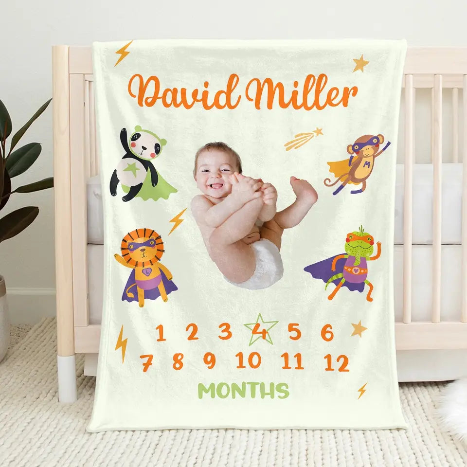 Custom Photo Cozy Baby Blanket, Personalized Family Keepsake Gift for Newborns, Babies and Kids