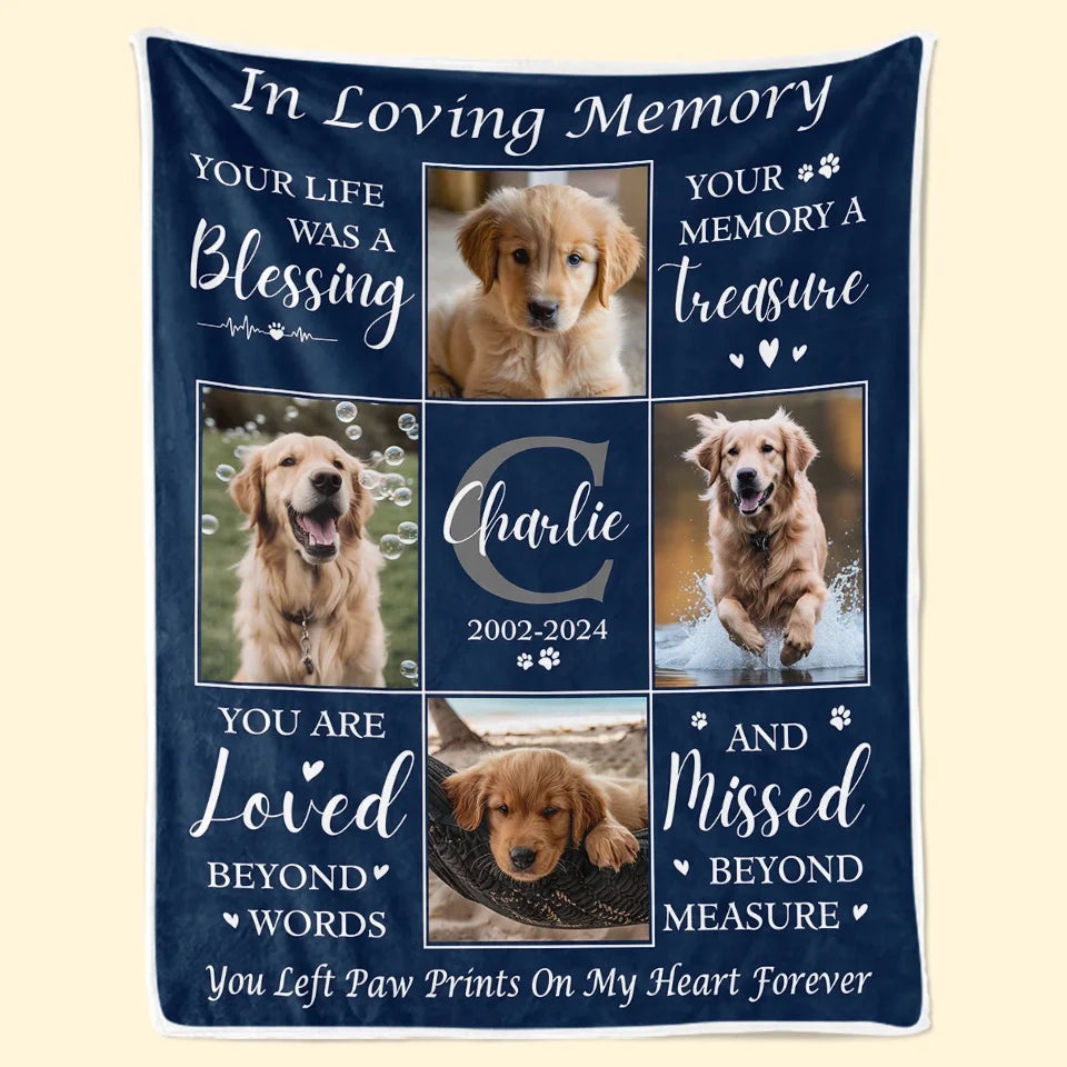 Custom Photo You Are Loved Beyond Words Memorial Personalized Blanket, Sympathy Gift for Pet Owners