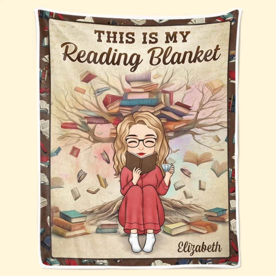 Custom Bookish Blanket for Book Lovers, Personalized Reader Gift for Cozy Story Time
