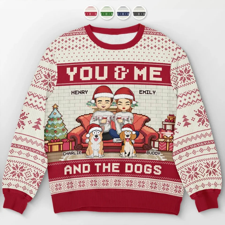 Personalized Pet Christmas Ugly Sweatshirt, Custom Dog or Cat Unisex Wool Jumper Gift for Pet Lovers