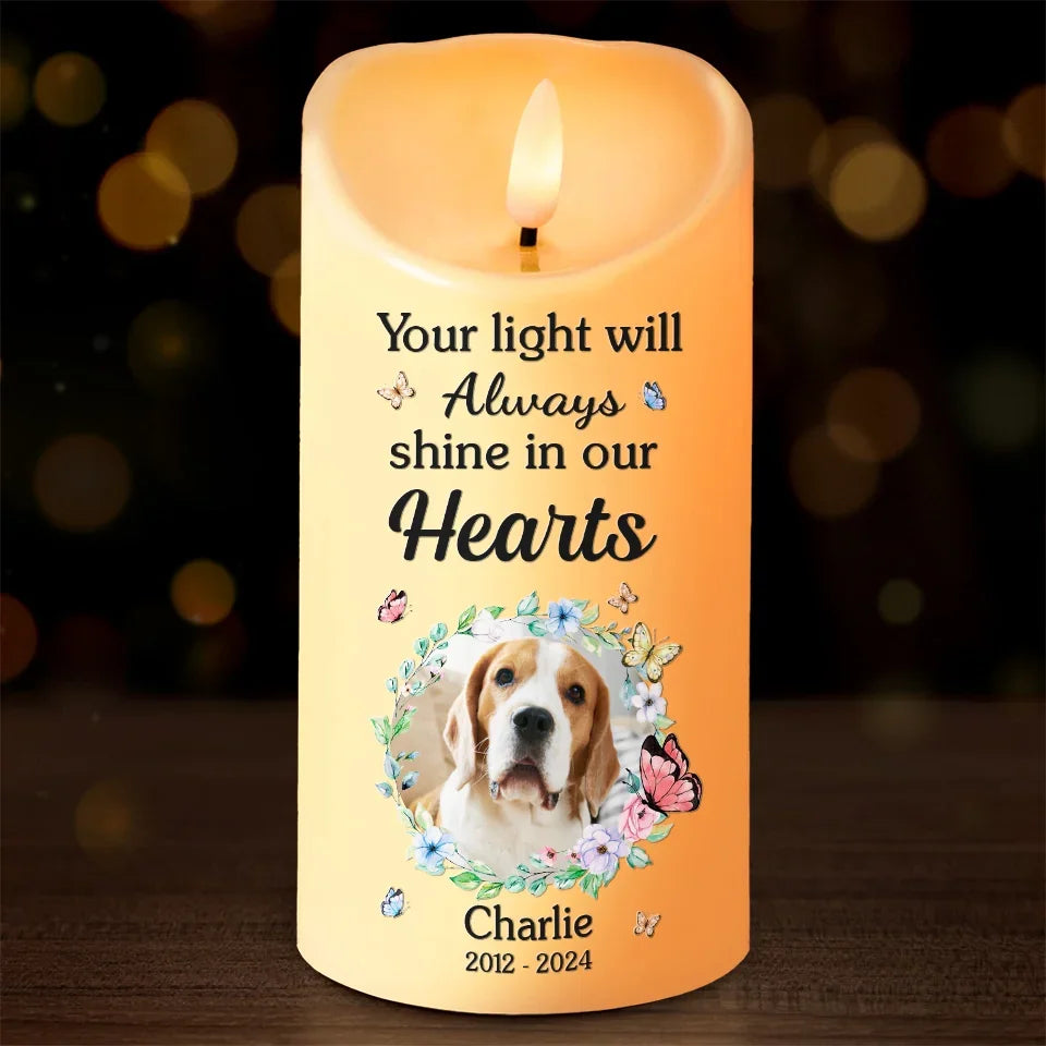 Custom Photo In Loving Memory Of A Loyal Friend Personalized Memorial LED Candle Sympathy Gift for Pet Owners