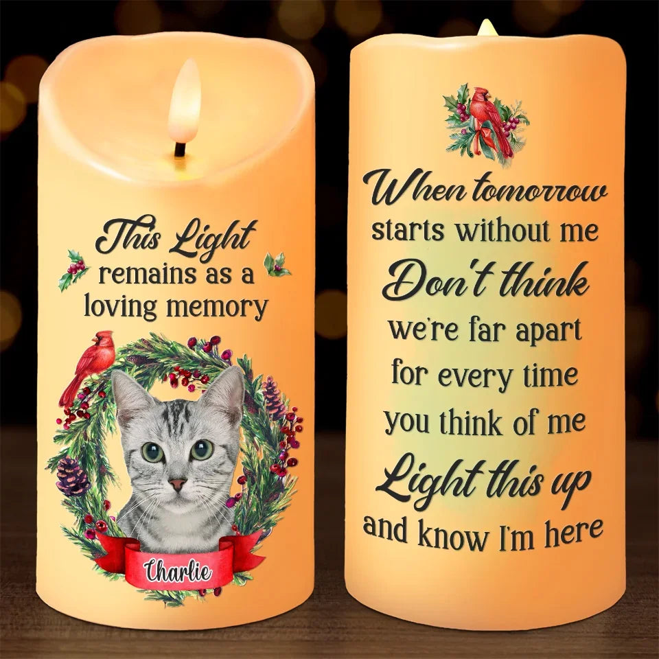 Personalized Memorial Photo LED Candle, Much Loved Never Forgotten Sympathy Gift for Pet Lovers