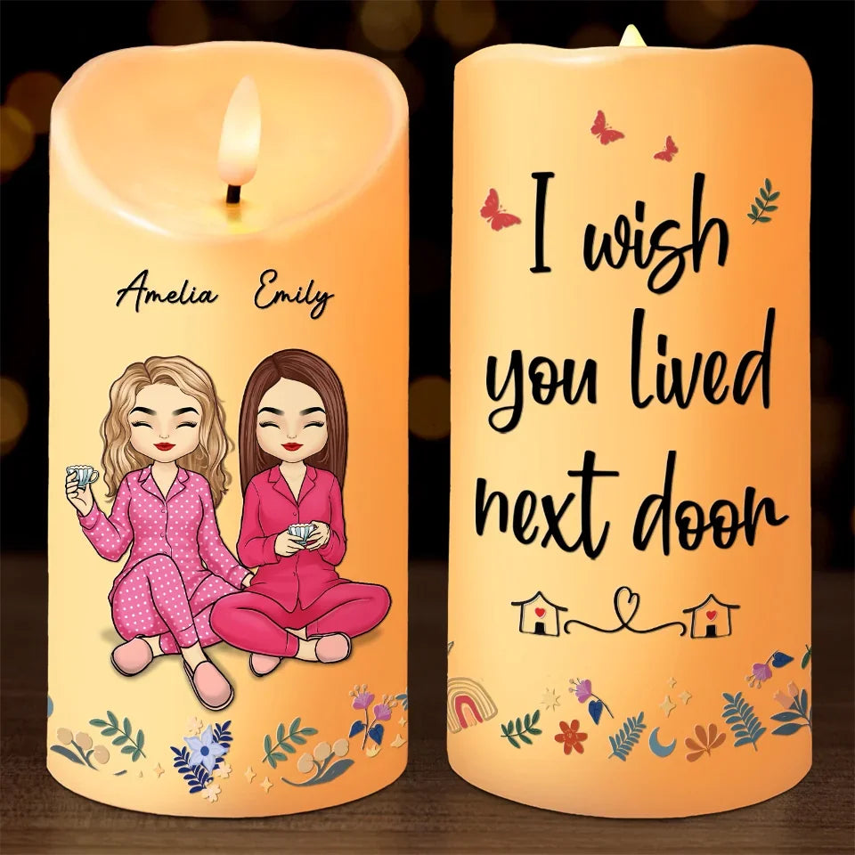 Personalized Bestie LED Candle, True Friendship Transcends Distance and Time, Christmas Gift for Best Friends