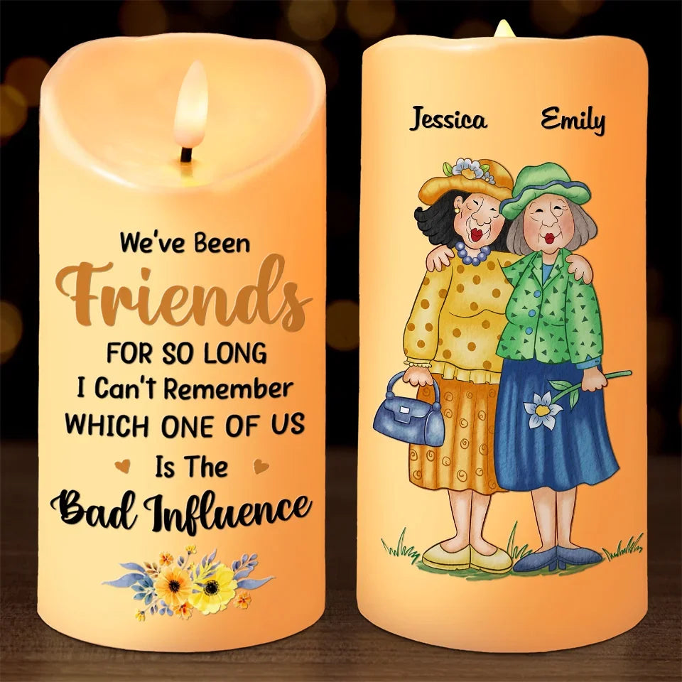 Personalized Bestie LED Candle Wherever We Go Together Custom Christmas Gift for Best Friends Sisters
