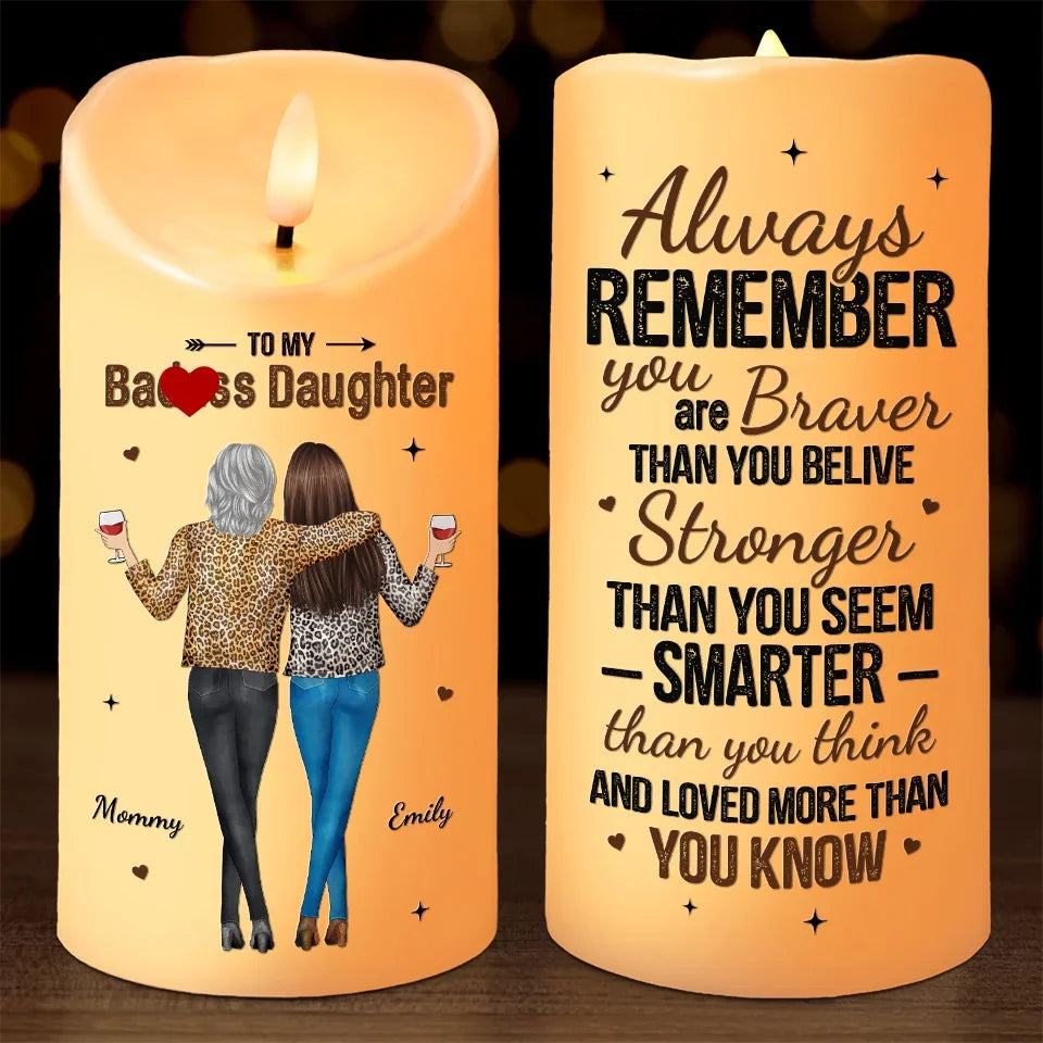 I Love You More Than You Know Personalized Family LED Candle, Custom Christmas Gift for Mom or Daughter