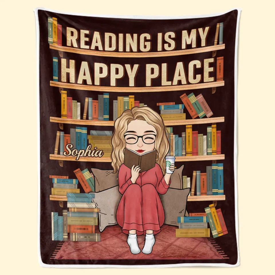 Just a Girl Who Loves Books Personalized Custom Blanket, Gift for Book Lovers and Readers
