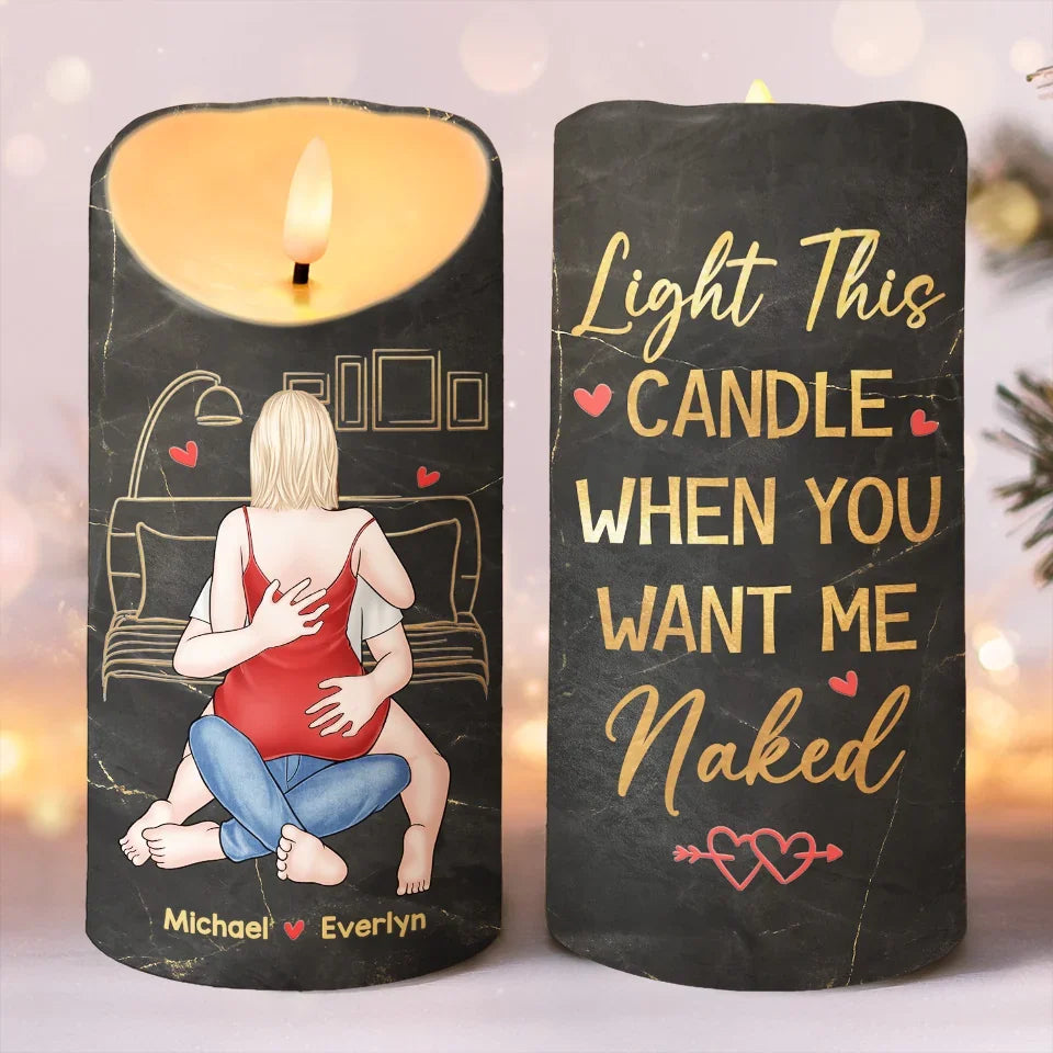 Personalized Couple LED Candle, My Love Glows Brighter Than The Stars, Anniversary Christmas Gift