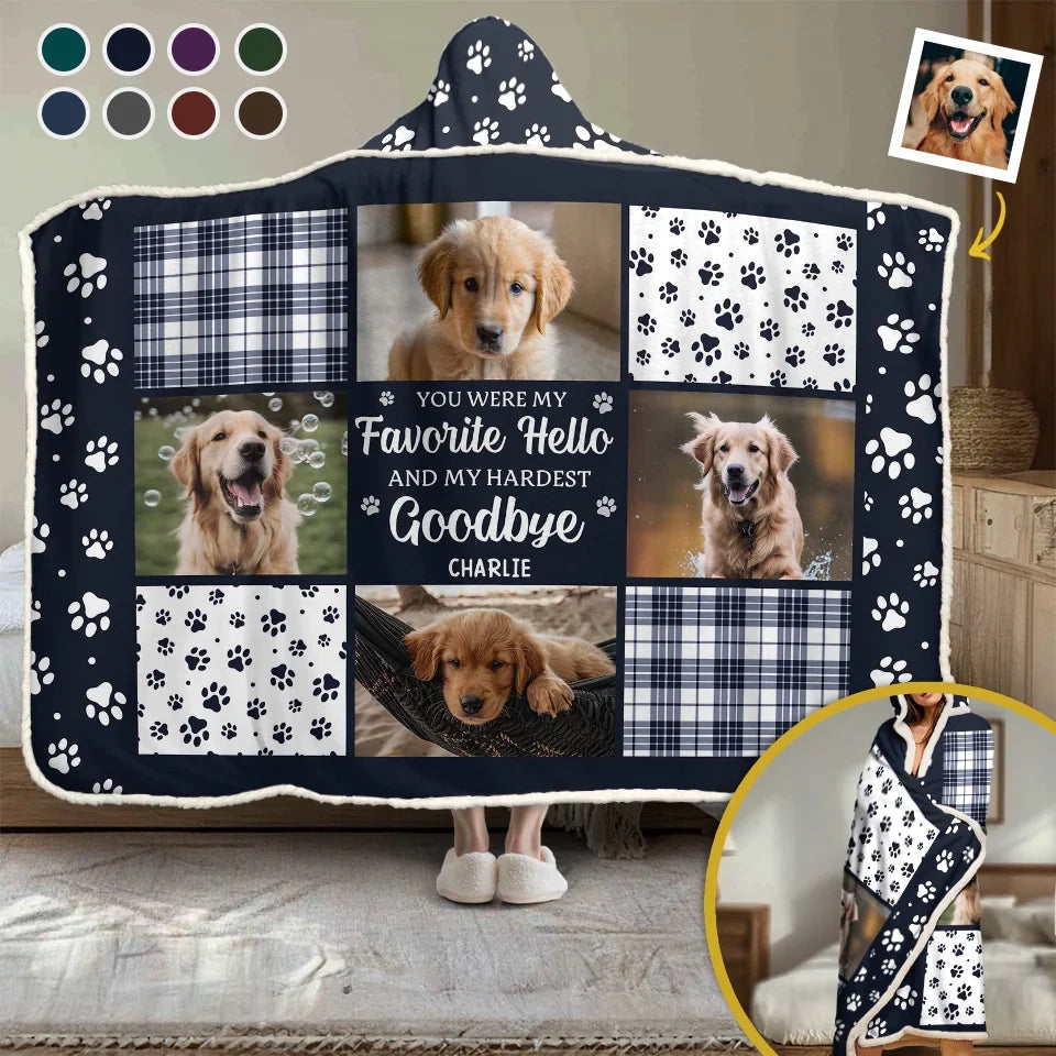 Personalized Pet Memorial Photo Snuggle Blanket, Once By My Side Forever In My Heart Sympathy Gift