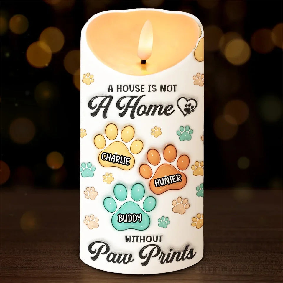 Fur Babies Make Life Sweeter Personalized Dog & Cat 3D Inflated Effect Printed LED Candle Gift