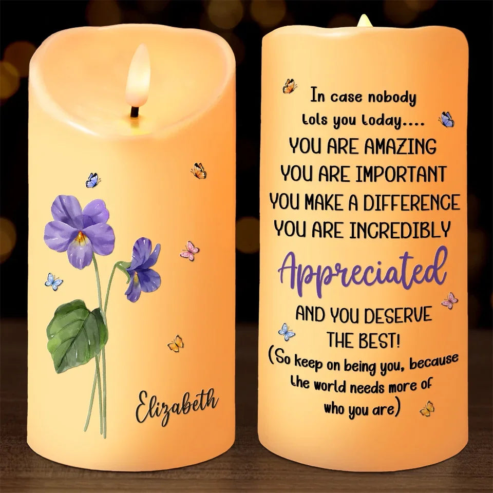 Personalized Custom LED Candle, You Are Truly Appreciated Christmas Gift for Best Friends and Sisters