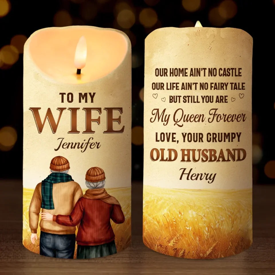 Love Is You And Me Always Personalized LED Candle, Custom Couple Gift for Husband Wife Anniversary Christmas