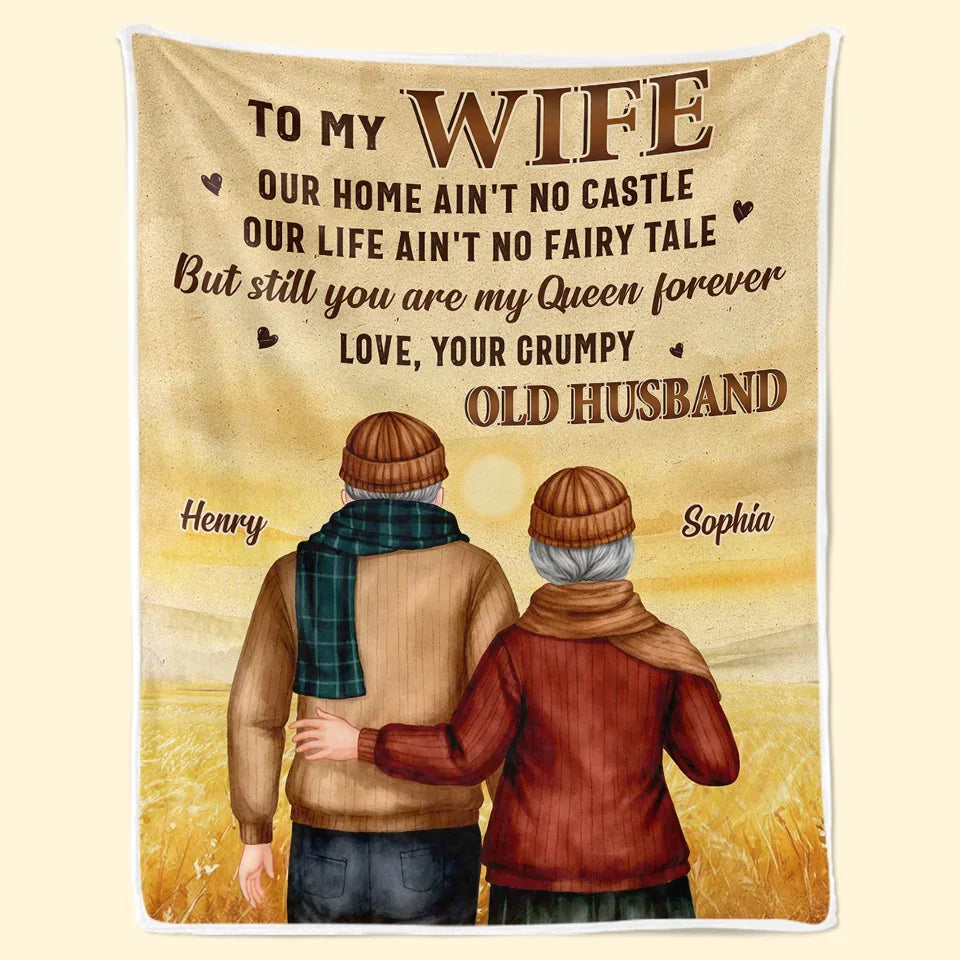 Personalized Couple Blanket, Hand in Hand Heart to Heart Anniversary Gift for Husband or Wife