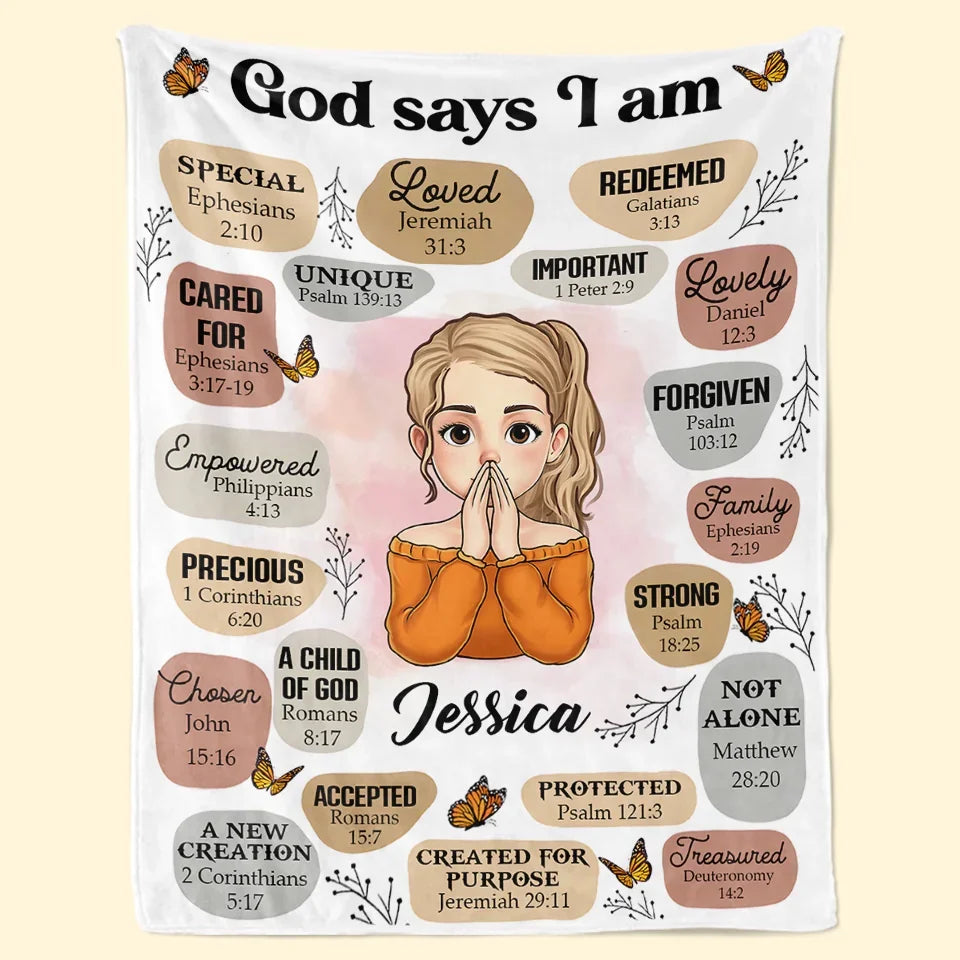 Personalized God Says You Are Self-Love Affirmations Blanket Gift for Friends Family and Coworkers