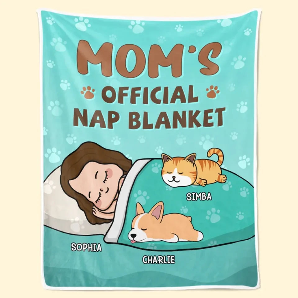Eat Sleep Cuddle Repeat Personalized Dog & Cat Blanket, Custom Pet Lover Gift for Owners