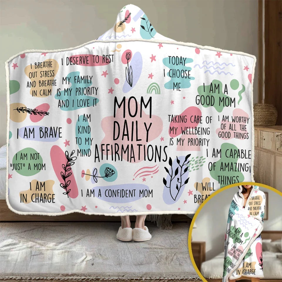 My Family Is My Priority Personalized Snuggle Hoodie Blanket, Custom Family Gift for Mom