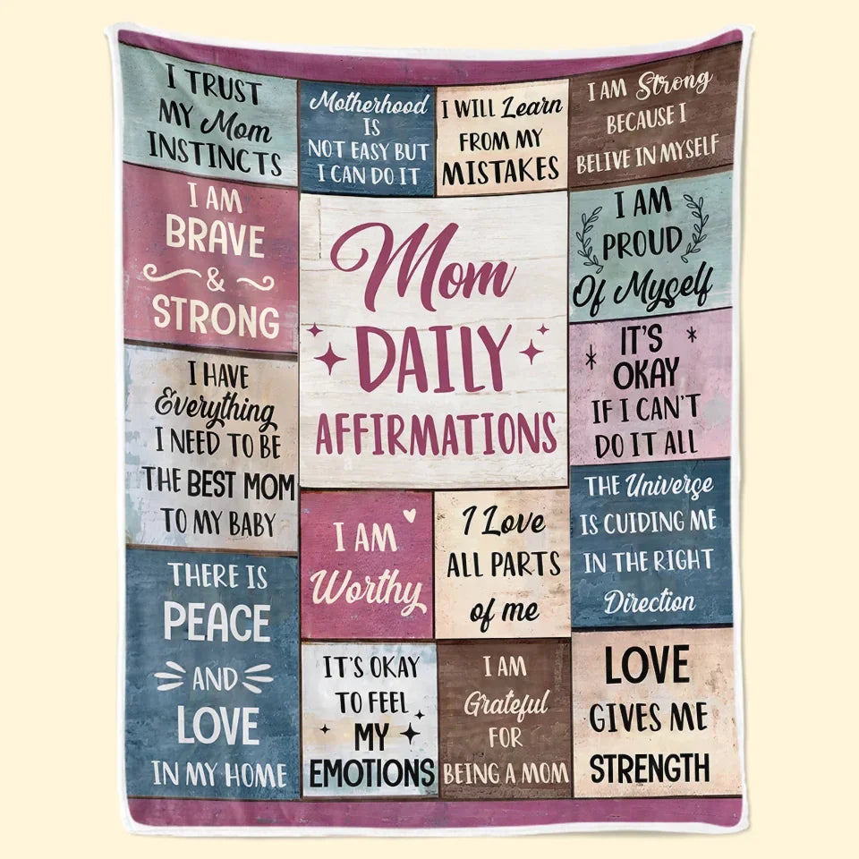 I Am My Child’s Safe Place Personalized Affirmation Blanket, Custom Gift for Mom or Yourself