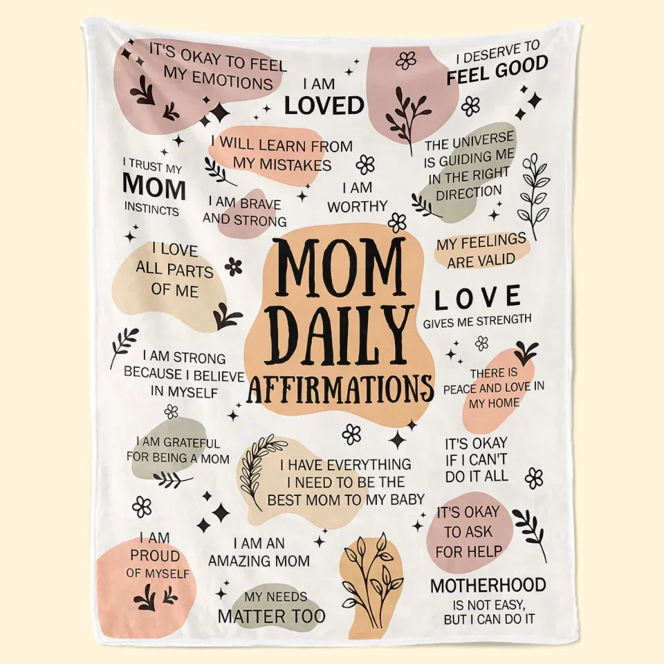 I Love All Parts of Me Personalized Affirmation Blanket, Custom Self Love Gift for Mom and Family