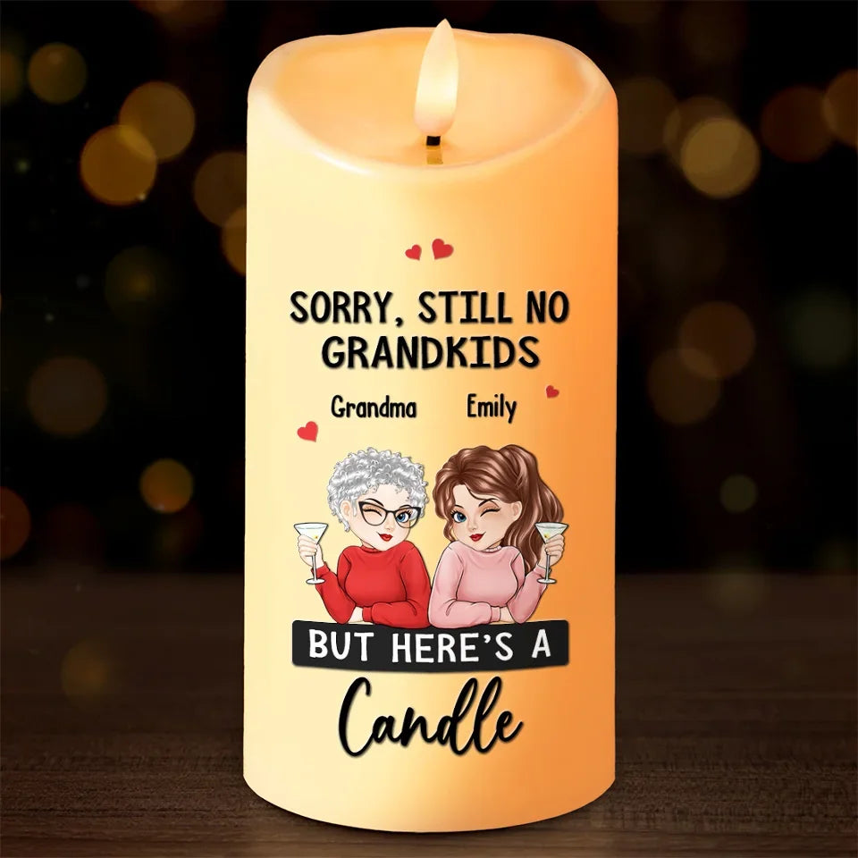 Waiting For Grandkids Is My Cardio Personalized LED Candle, Custom Family Gift for Grandma