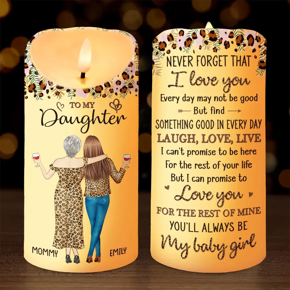 Personalized Family LED Candle, Find Something Good In Every Day Gift for Mom or Daughter
