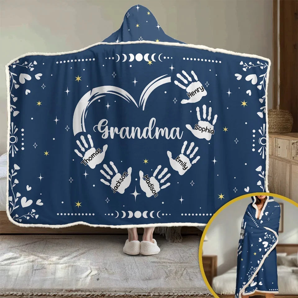 Love Each Other Family Personalized Custom Snuggle Blanket or Hoodie Blanket Gift for Mom or Grandma