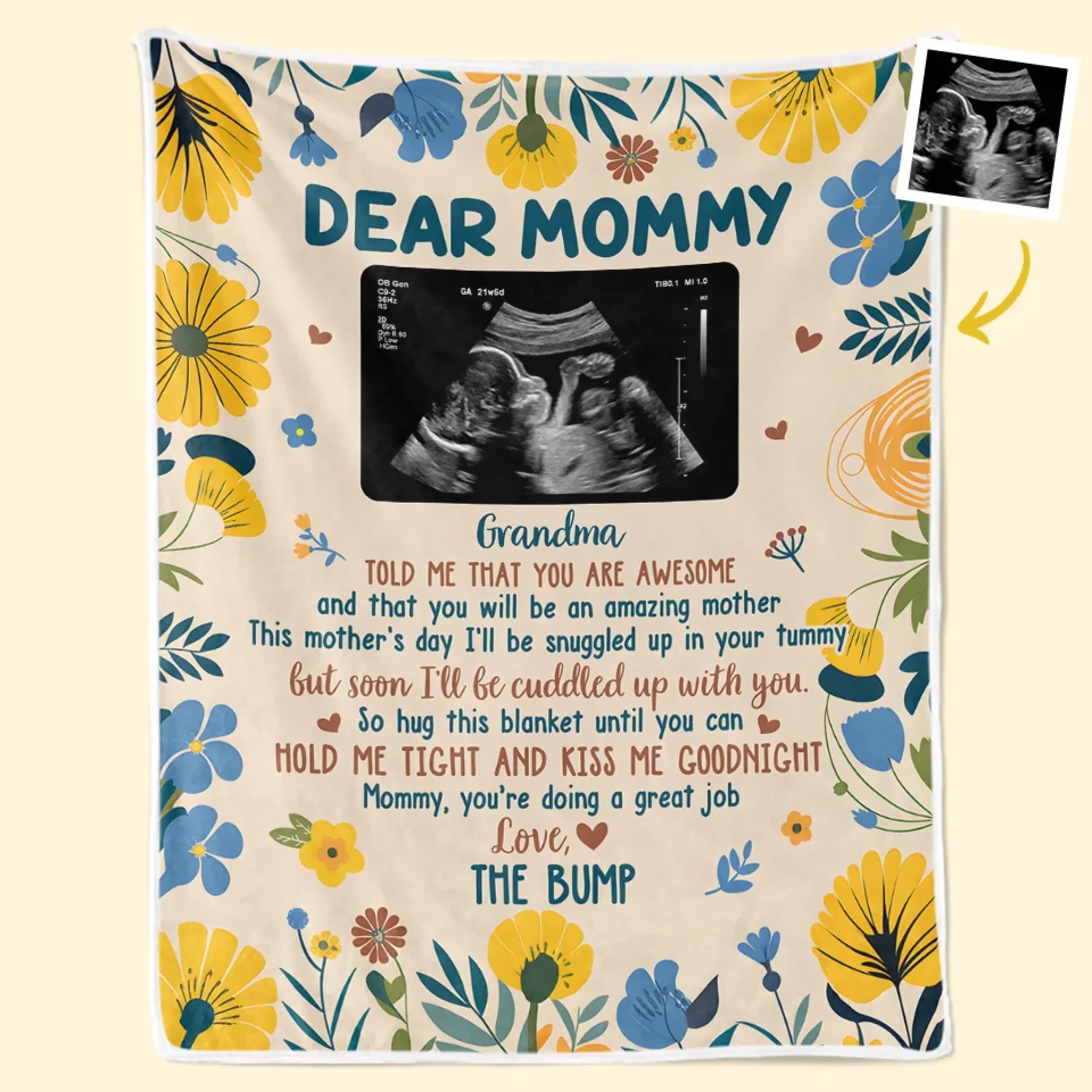 Custom Photo Little Hands Big Dreams Personalized Family Blanket, Baby Shower Gift for First Mom