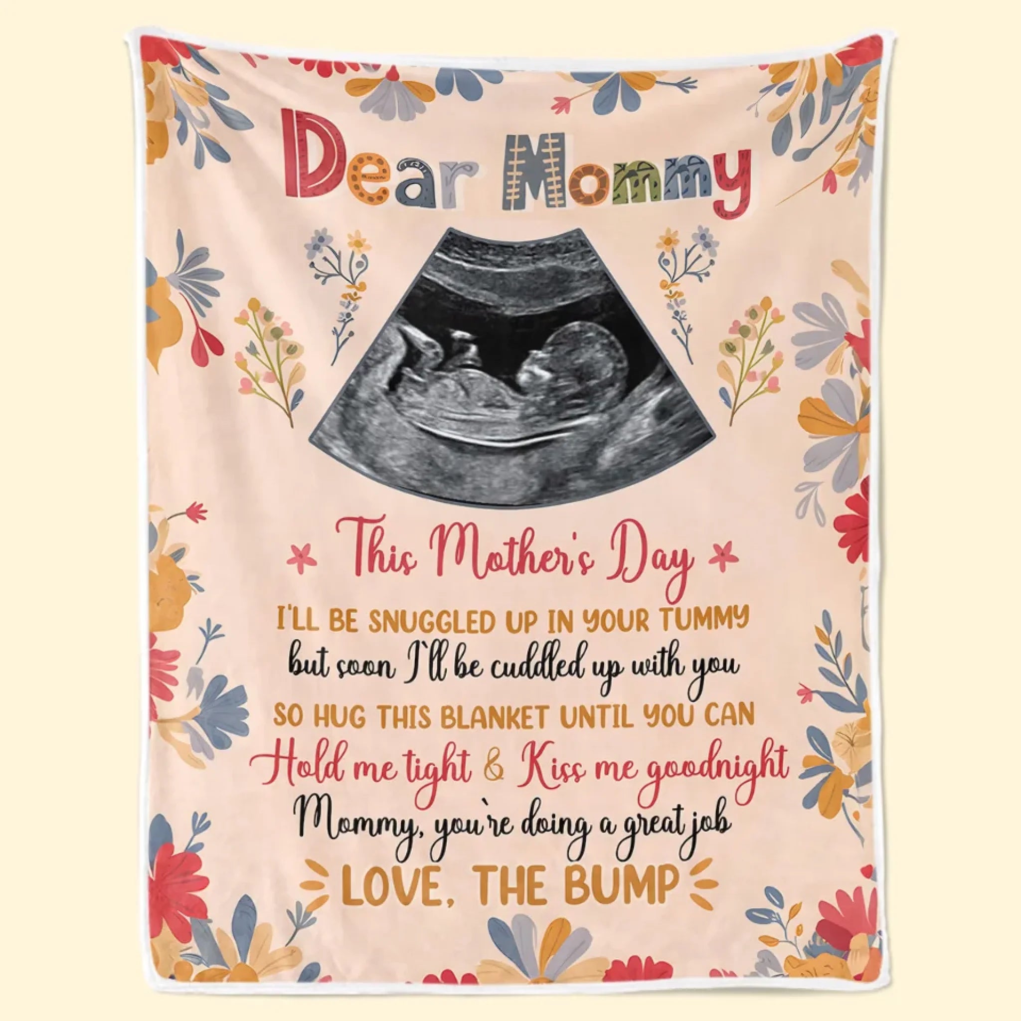 Custom Photo Dream Big Little One Personalized Family Blanket, Baby Shower Gift for First Mom