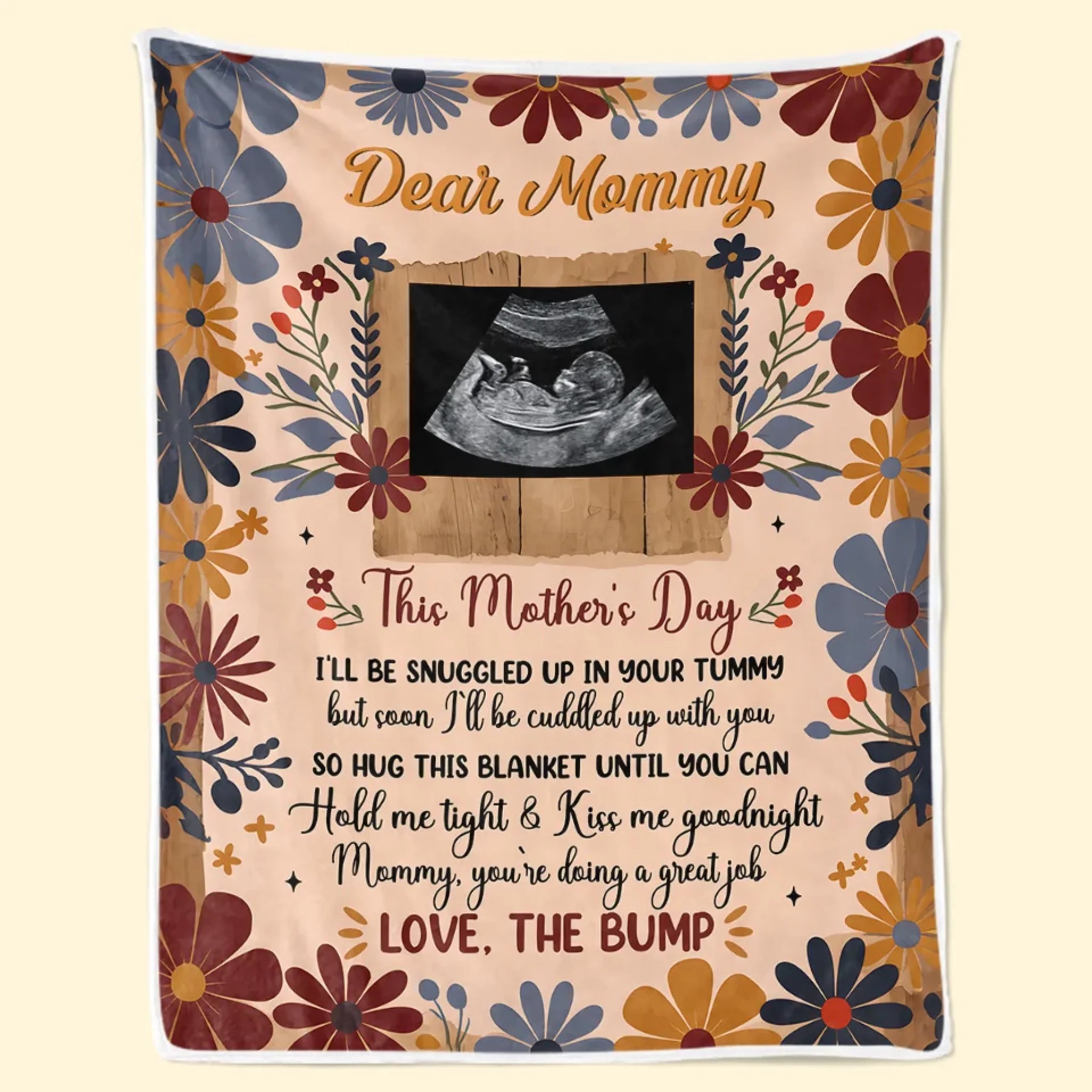 Custom Photo Tiny Hands Tiny Feet Big Love Personalized Family Blanket, Mother's Day or Baby Shower Gift