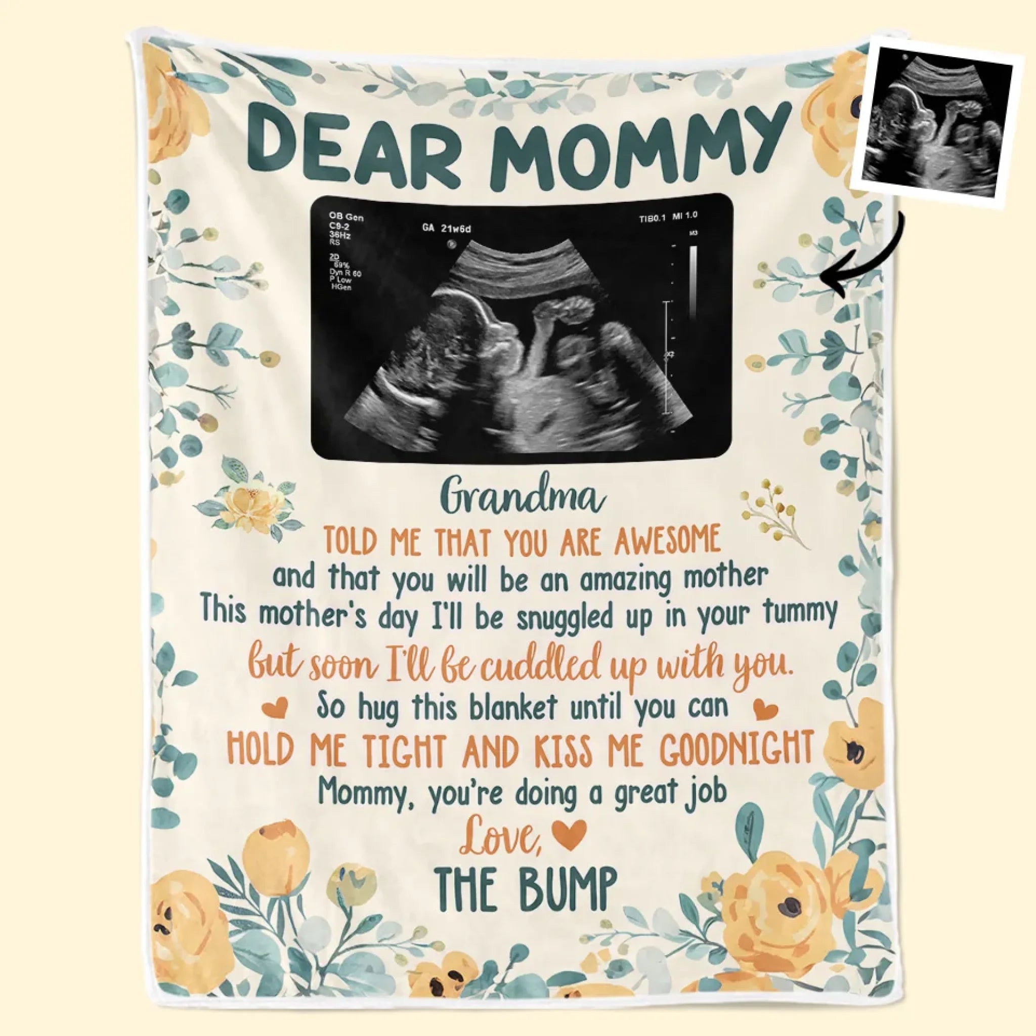 Custom Photo New Beginnings Family Personalized Blanket, Baby Shower Gift for First Mom