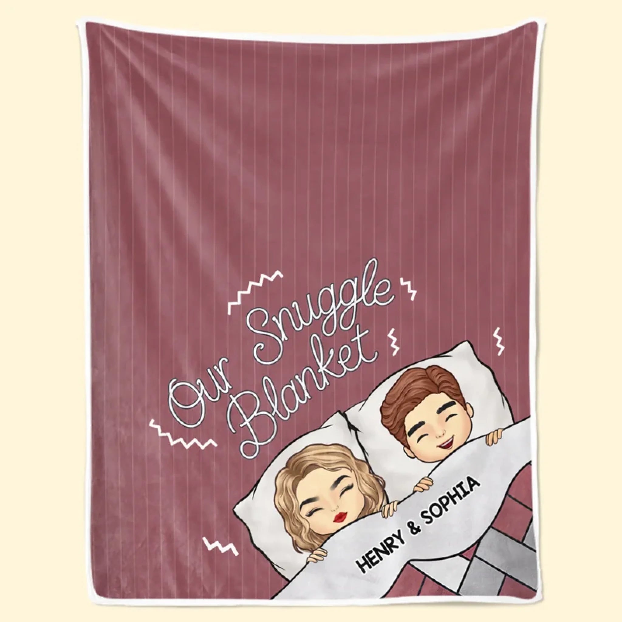 Our Cozy Corner Personalized Couple Blanket, Custom Anniversary Gift for Husband and Wife