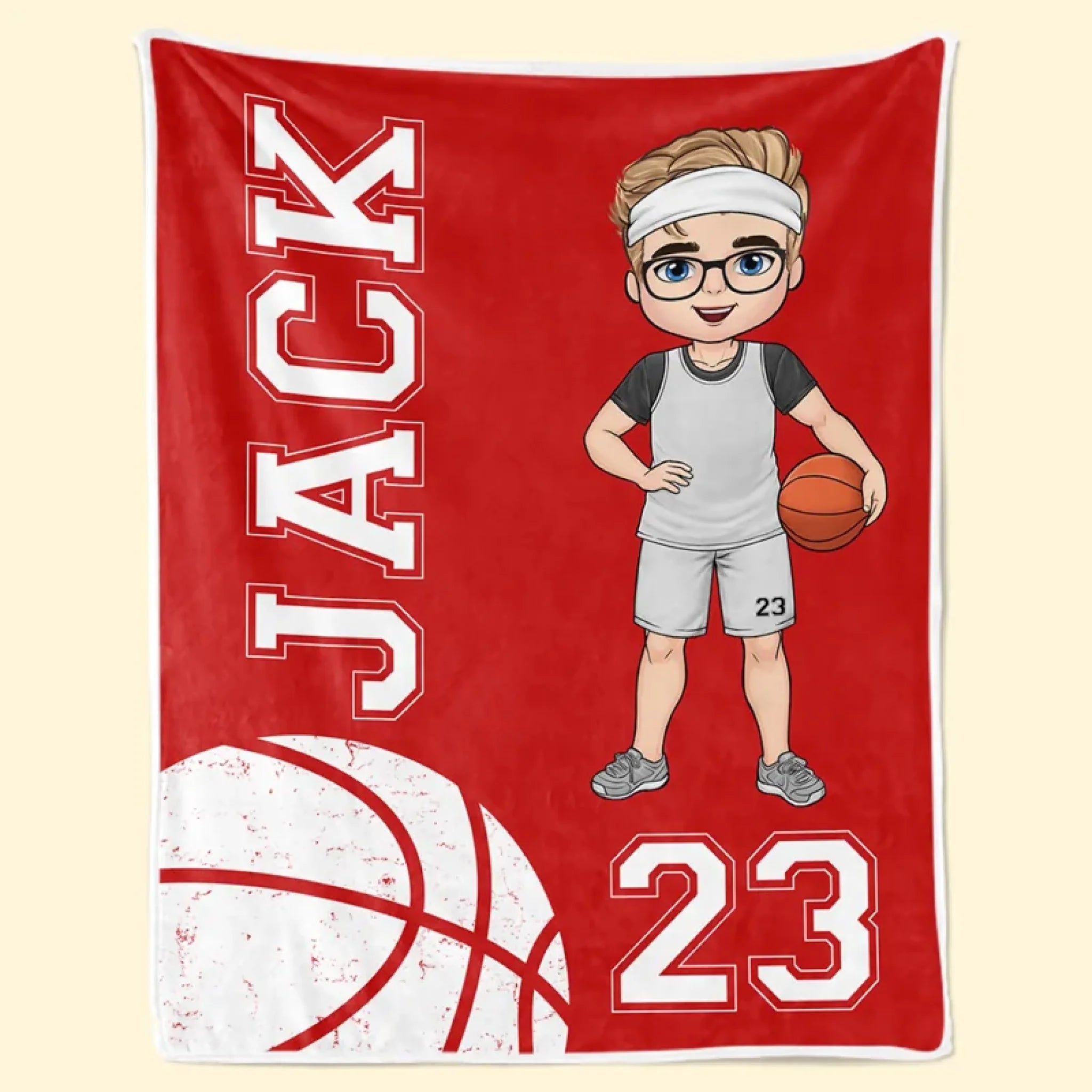 Heart On The Court Personalized Custom Blanket, Gift for Sport Lovers and Players