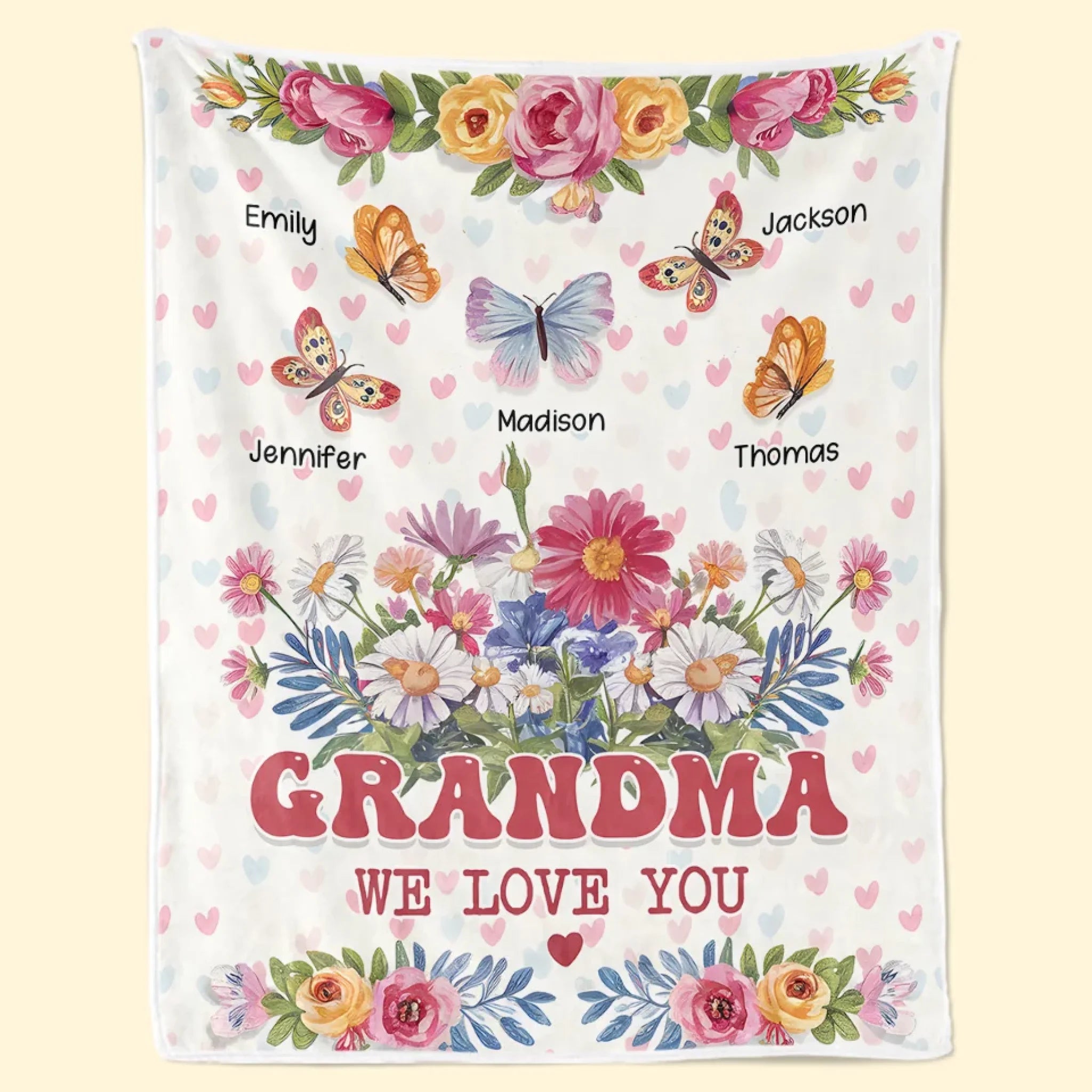 Personalized Family Custom Blanket – A Cozy Way To Celebrate Love, Mother's Day Gift For Mom or Grandma