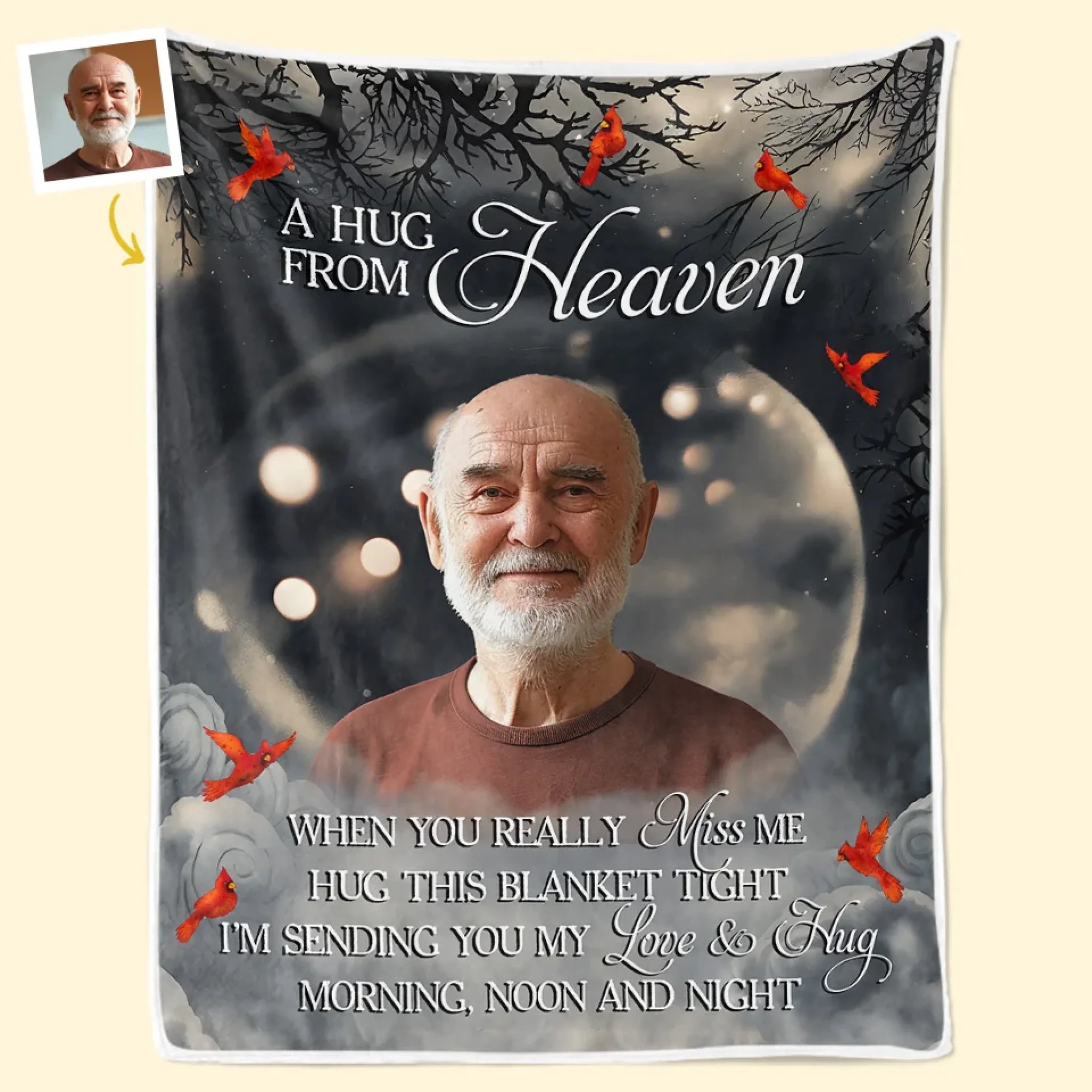 Custom Photo Memorial Blanket, The Love of a Family Is Life’s Greatest Blessing Sympathy Gift