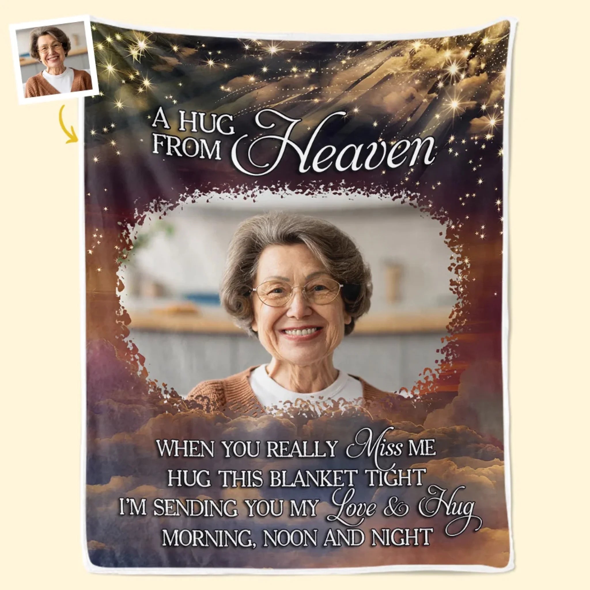 Custom Photo Memorial Blanket Your Life Was A Blessing Personalized Sympathy Gift for Family