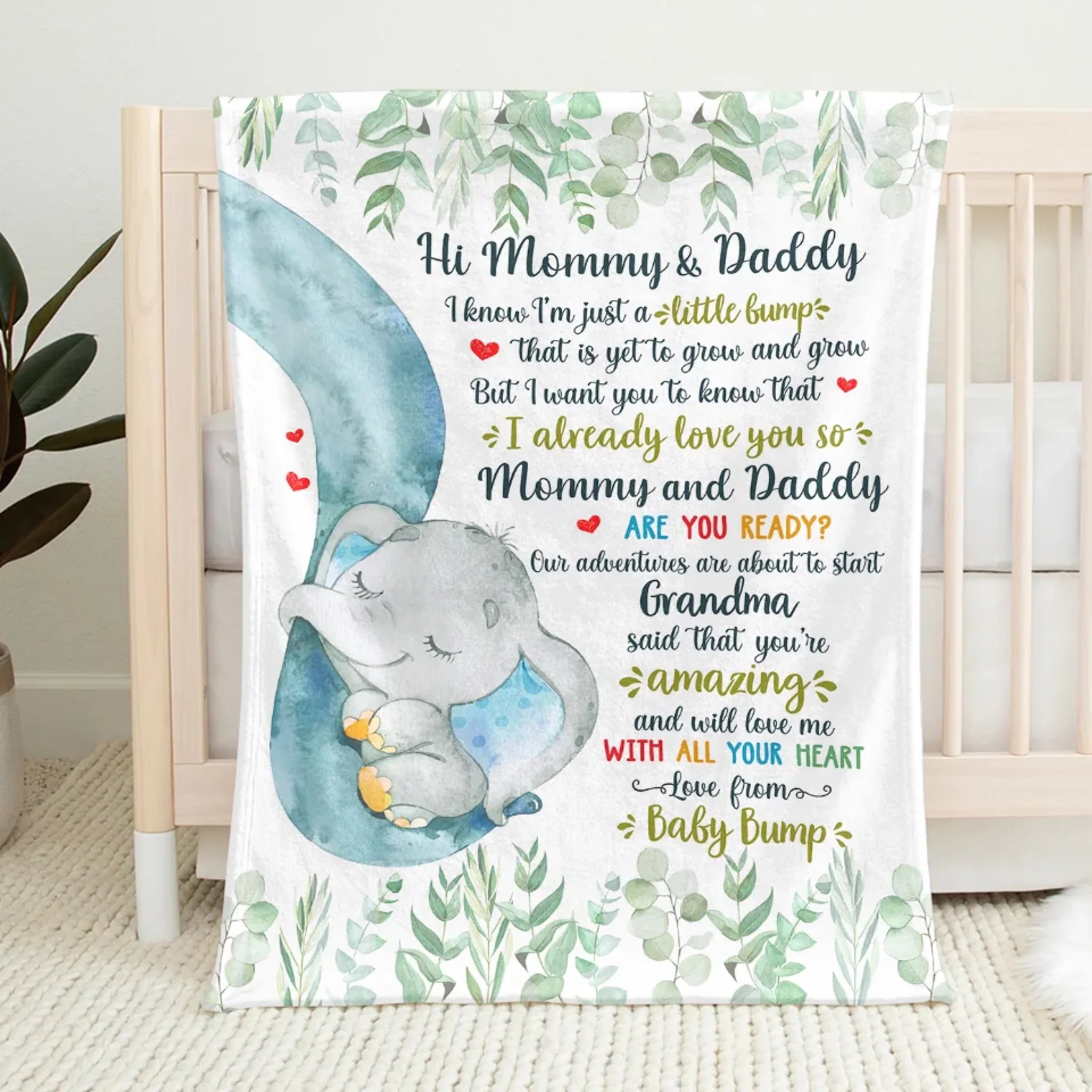 Custom Baby Blanket Personalized Baby Shower and Gender Reveal Gift for New Moms Dads and Parents