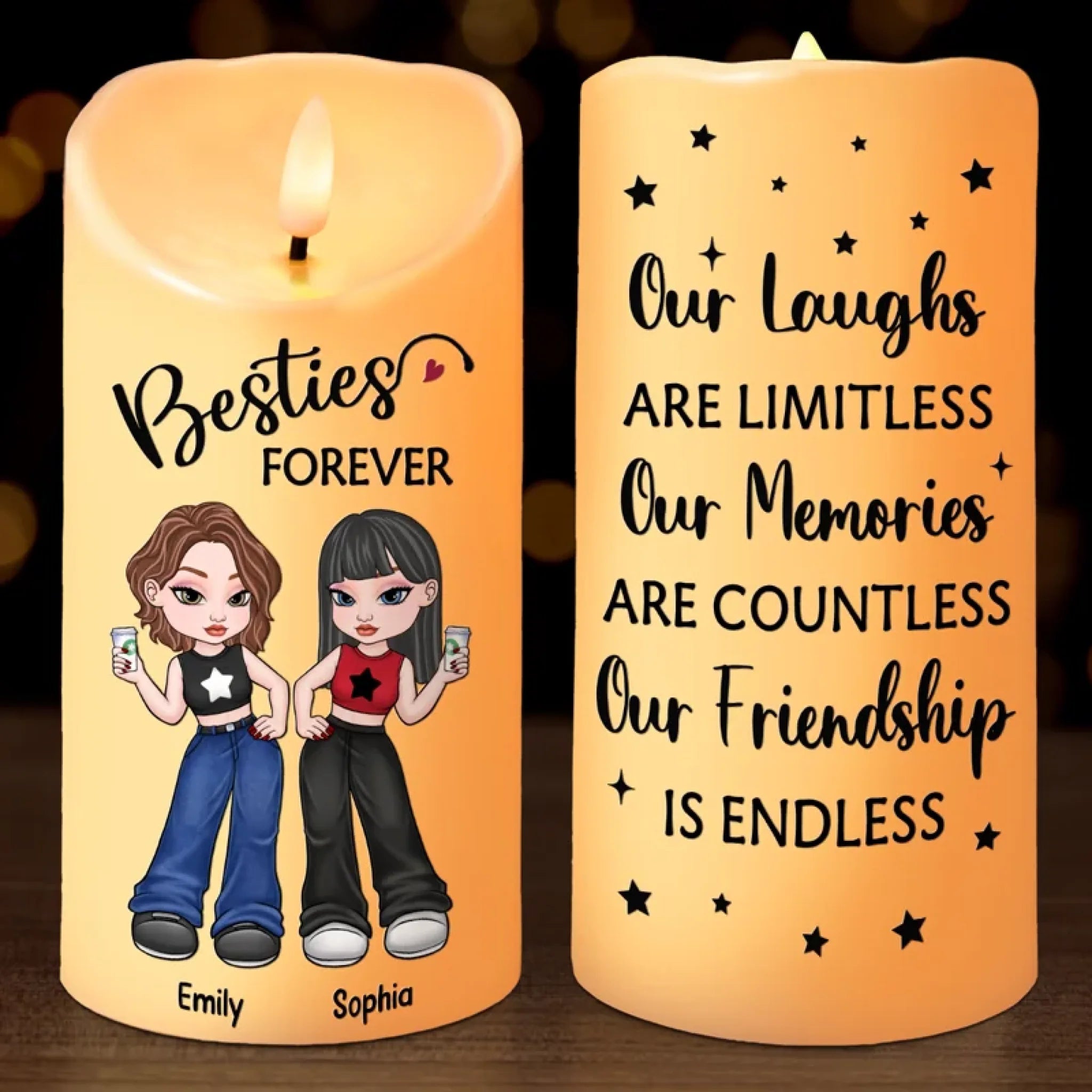 Personalized Bestie LED Candle, Life Is A Party Favorite Guest Custom Christmas Gift for Best Friends