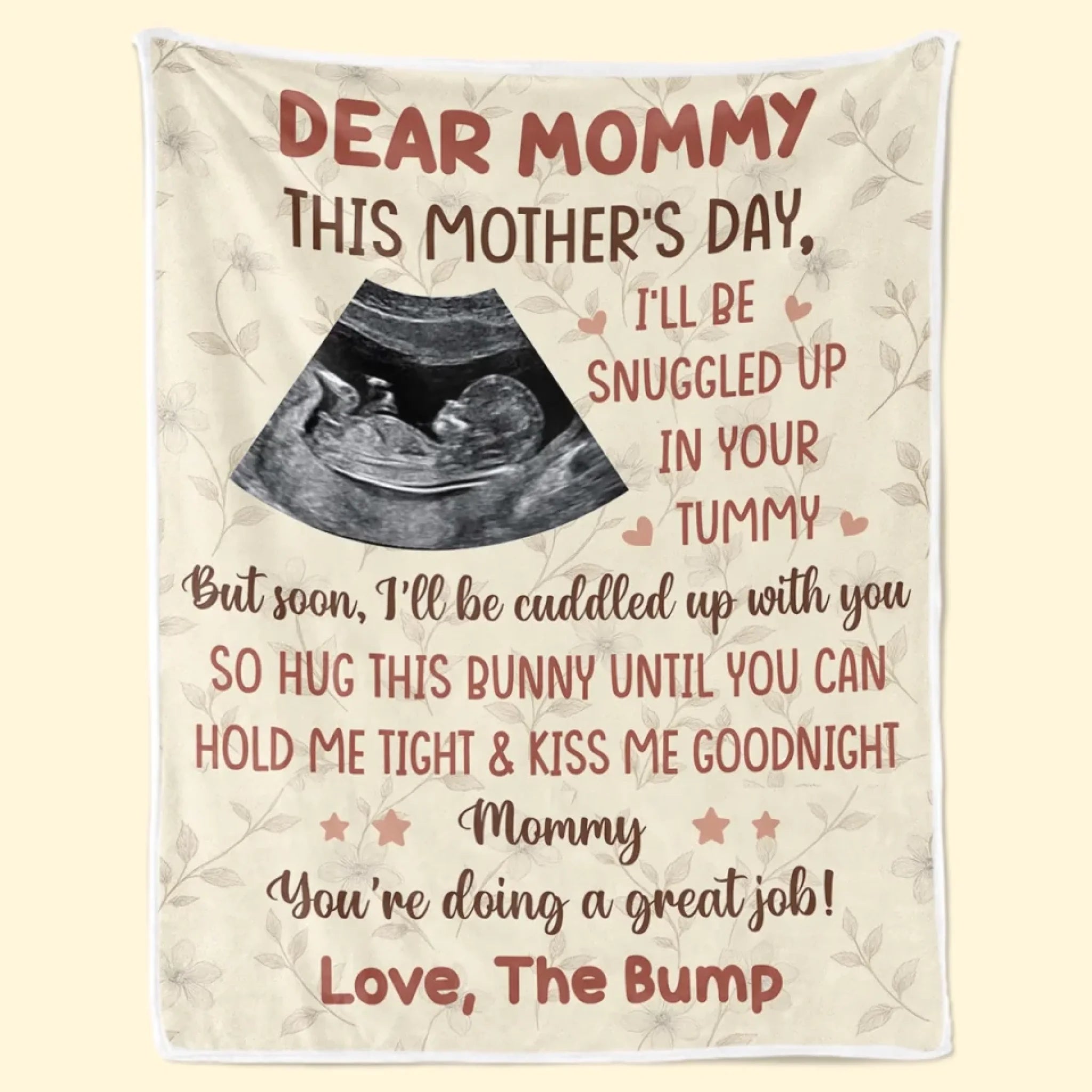 Custom Photo Soon We’ll Be Face To Face Personalized Family Blanket, Mother's Day Baby Shower Gift