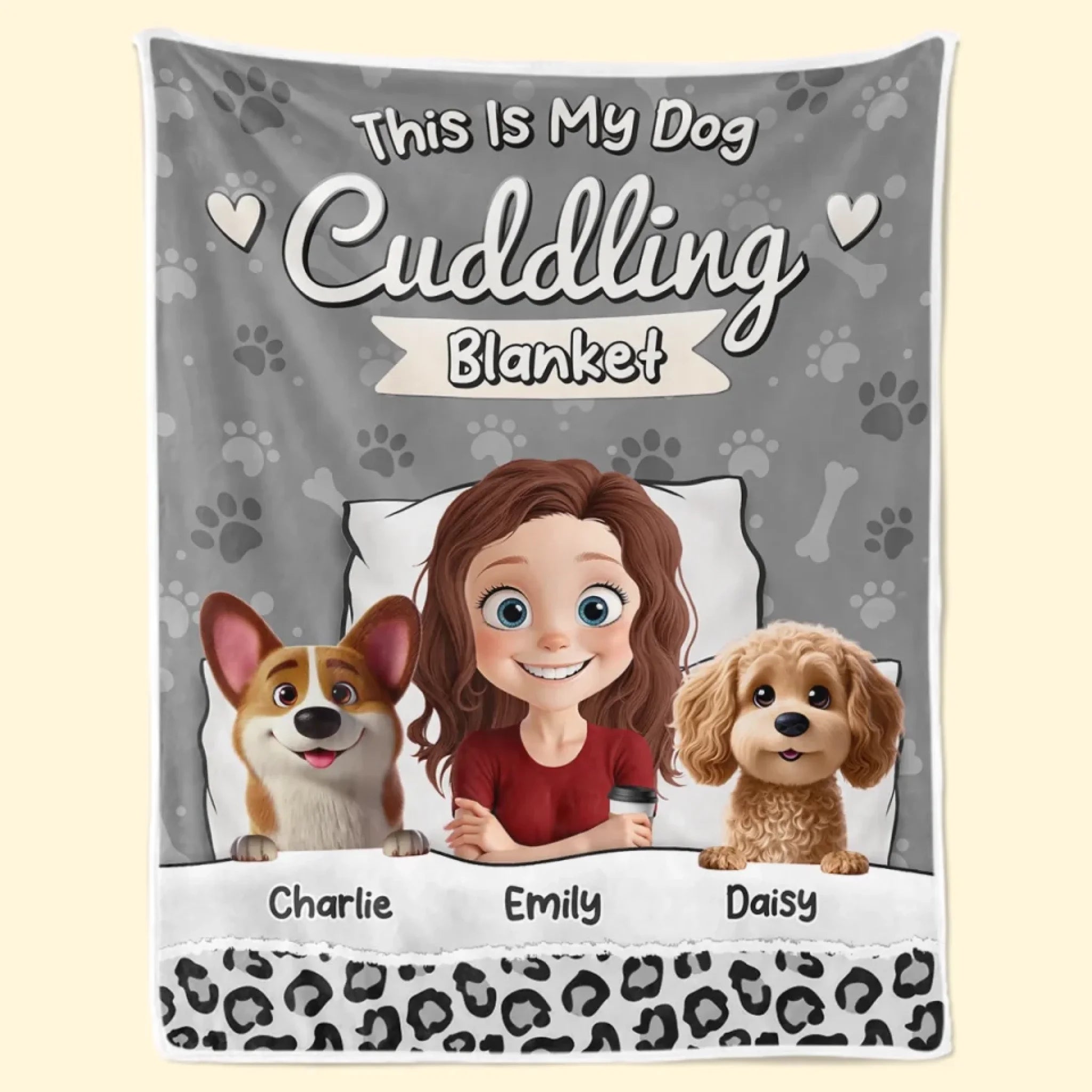 Personalized Dog Cuddling Blanket, Custom Pet Photo Blanket Gift for Dog Owners and Pet Lovers