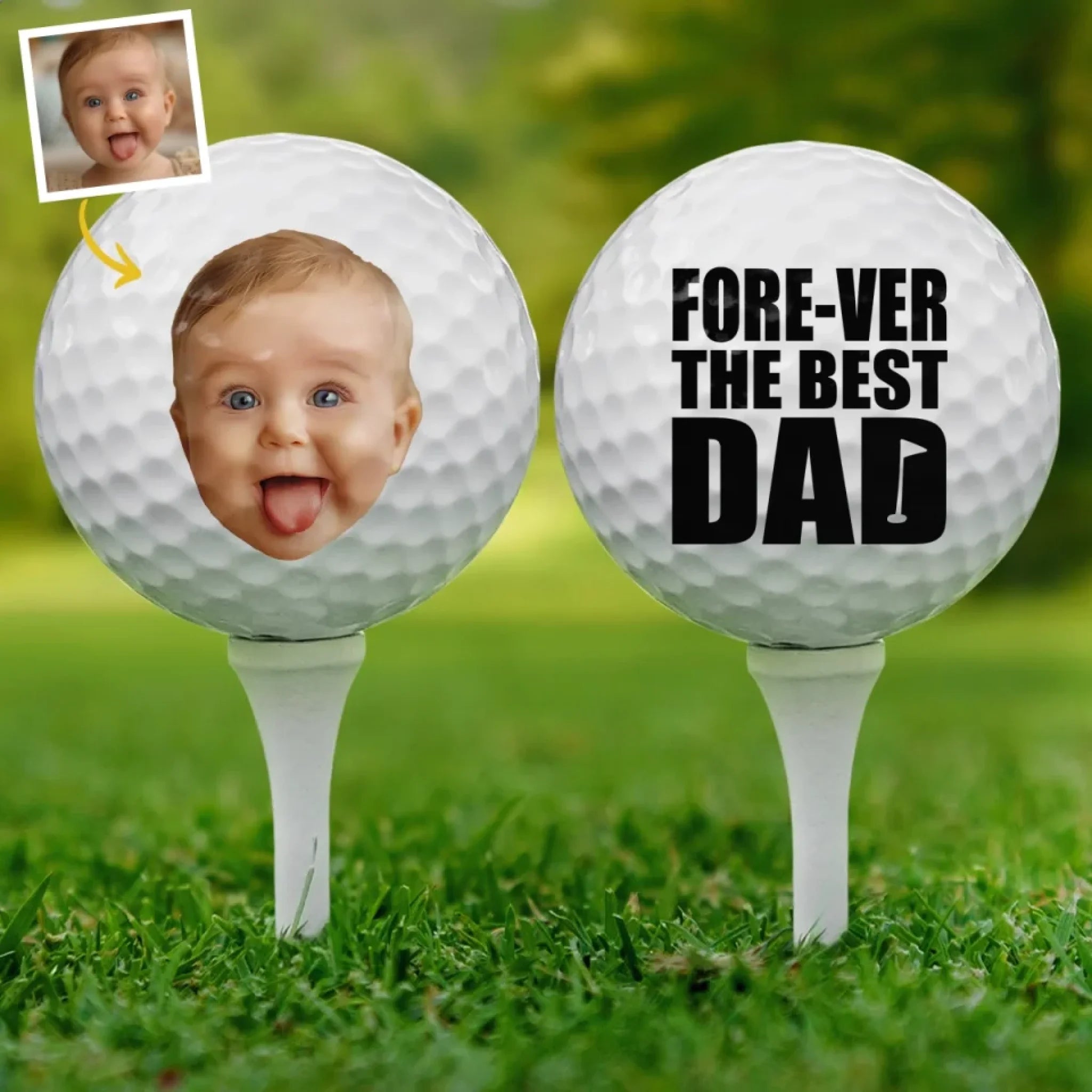 Custom Photo Master of the Dad Course Personalized Golf Ball Gift for Dad or Grandpa