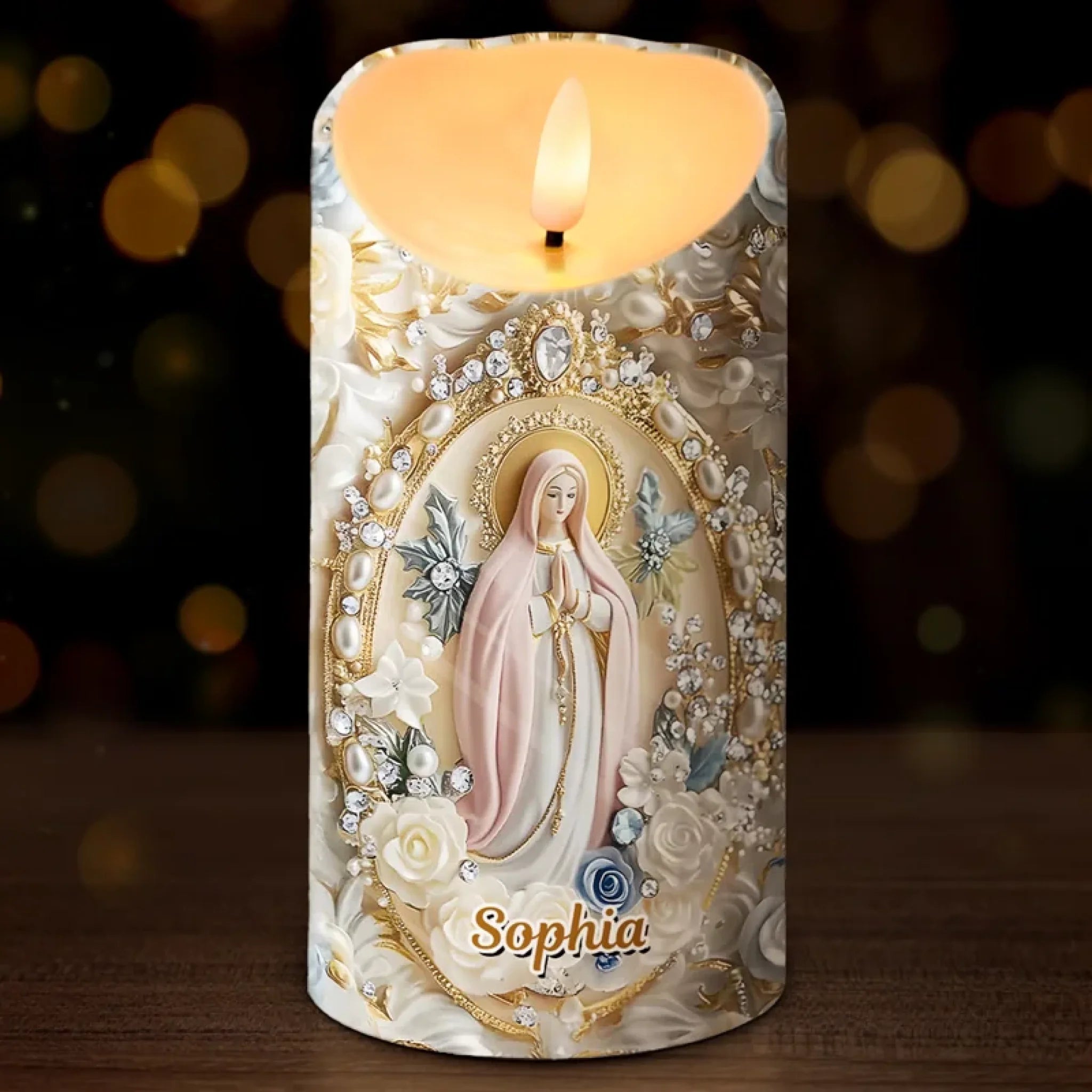Let Your Light Shine Personalized Custom 3D Inflated Effect Printed LED Candle Gift for Family and Friends
