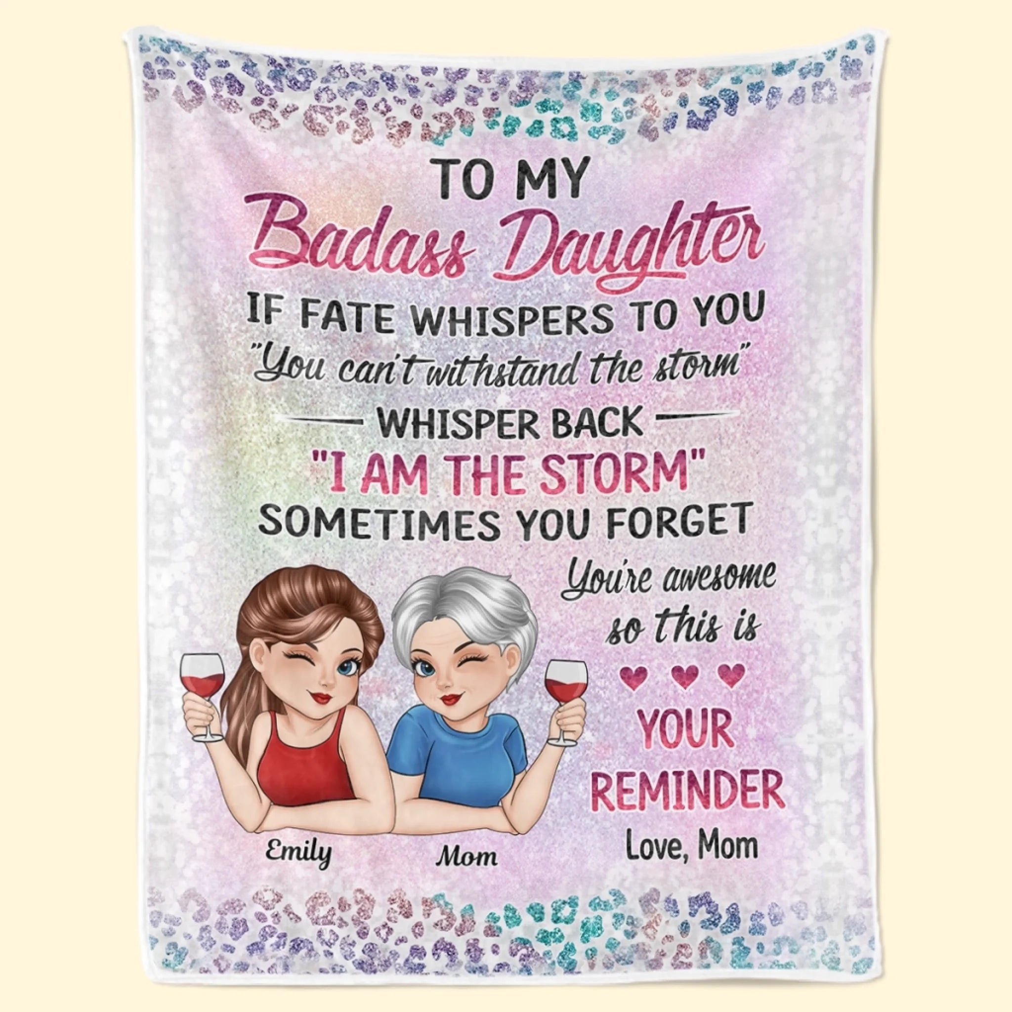 Custom Blanket Personalized Birthday Gift for Mom or Daughter, Daughters Are Precious Than Jewels