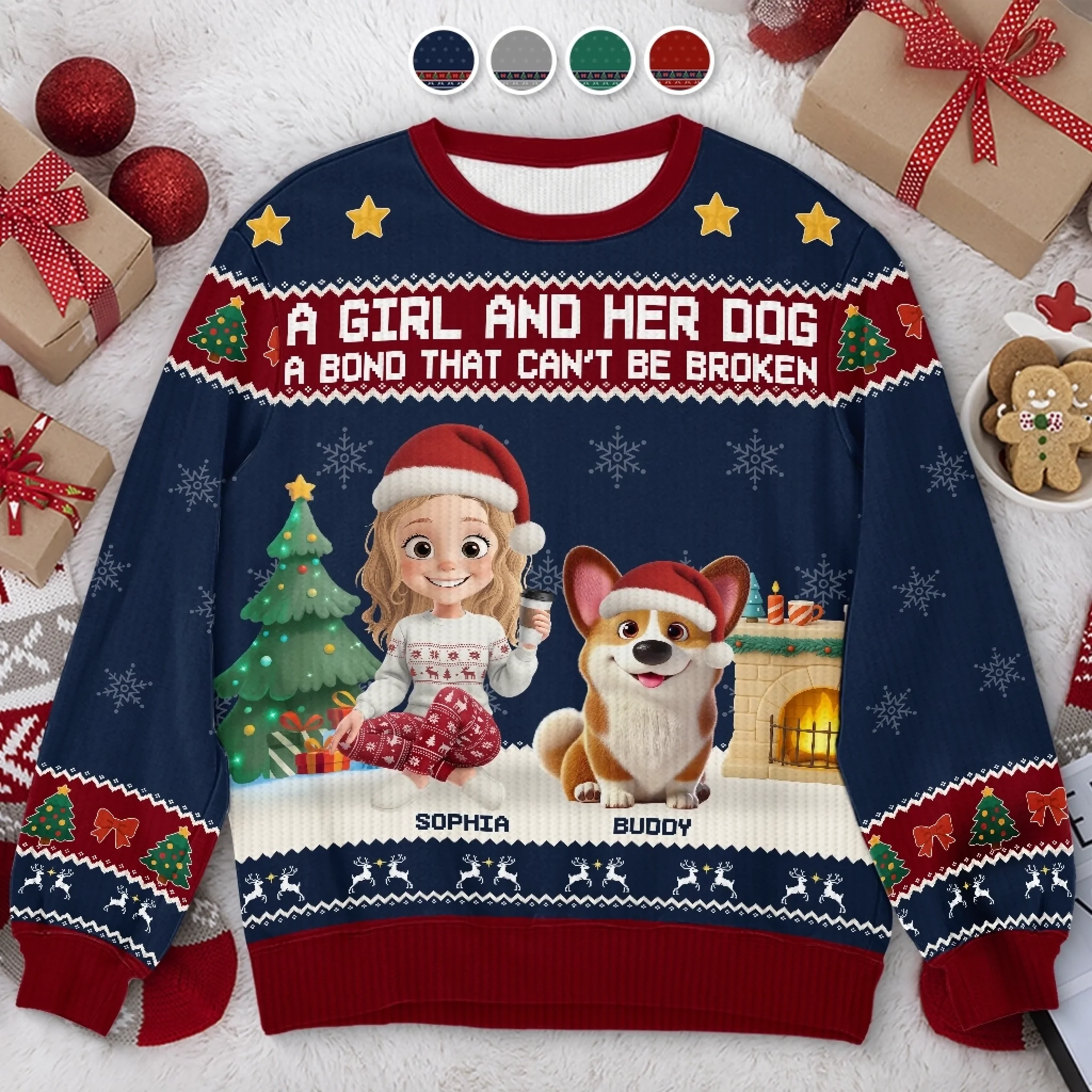 Custom Unisex Ugly Sweatshirt Personalized Christmas or Birthday Gift for Dog and Cat Lovers